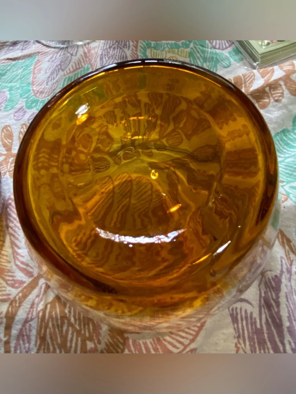 Crate & Barrel Lounge Bowls. Vintage 70s amber bowls handmade Krosnos Excellent